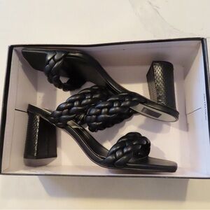 Dolce Vita Paily Black Braided Heel Sandals size 9.5